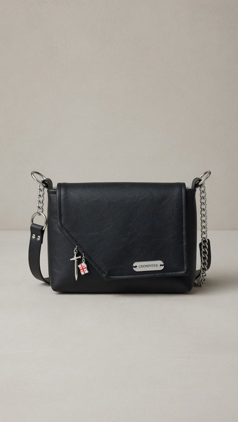 ჩანთა შავი ქართული დროშით